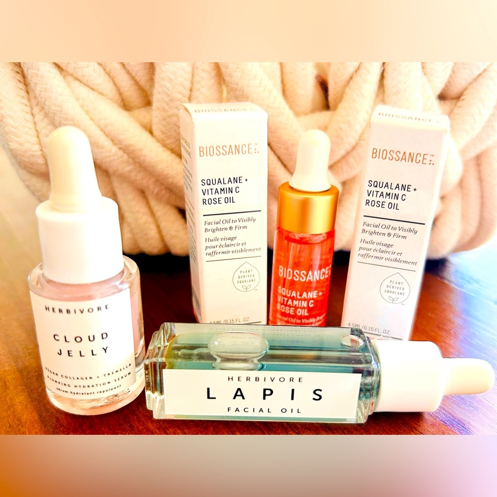 5 pc DELUXE SAMPLES HERBIVORE CloudJelly and Lapis & BIOSSANCE Rose Oil